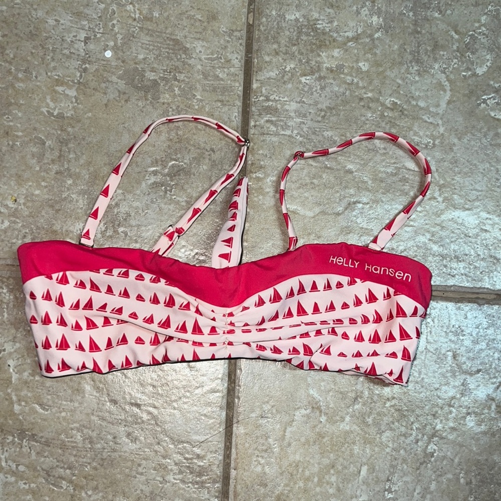 Helly Hansen red and cream bikini top
